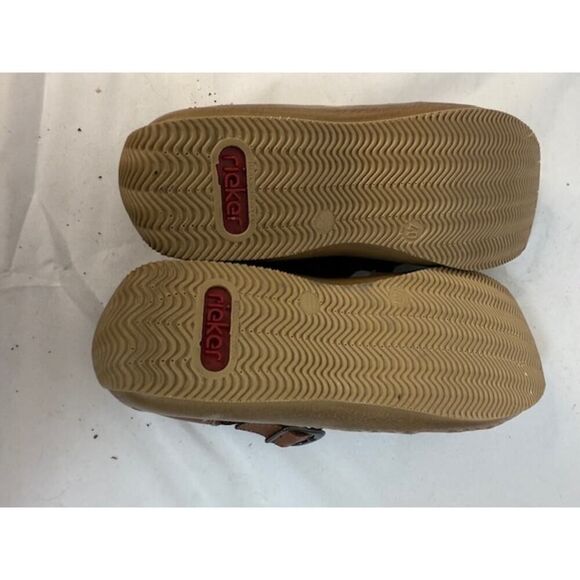 Reiker Brown Leather Shoes Mary Jane Style Closed Toe Sandals Women’s Size 40 - Picture 7 of 8